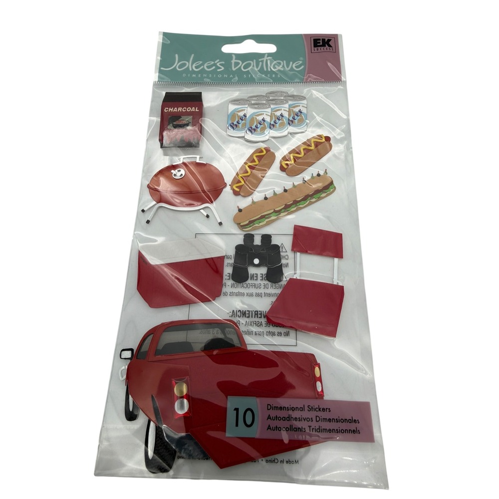 Jolees Boutique Tailgate BBQ Dimensional Stickers 10pc New RARE